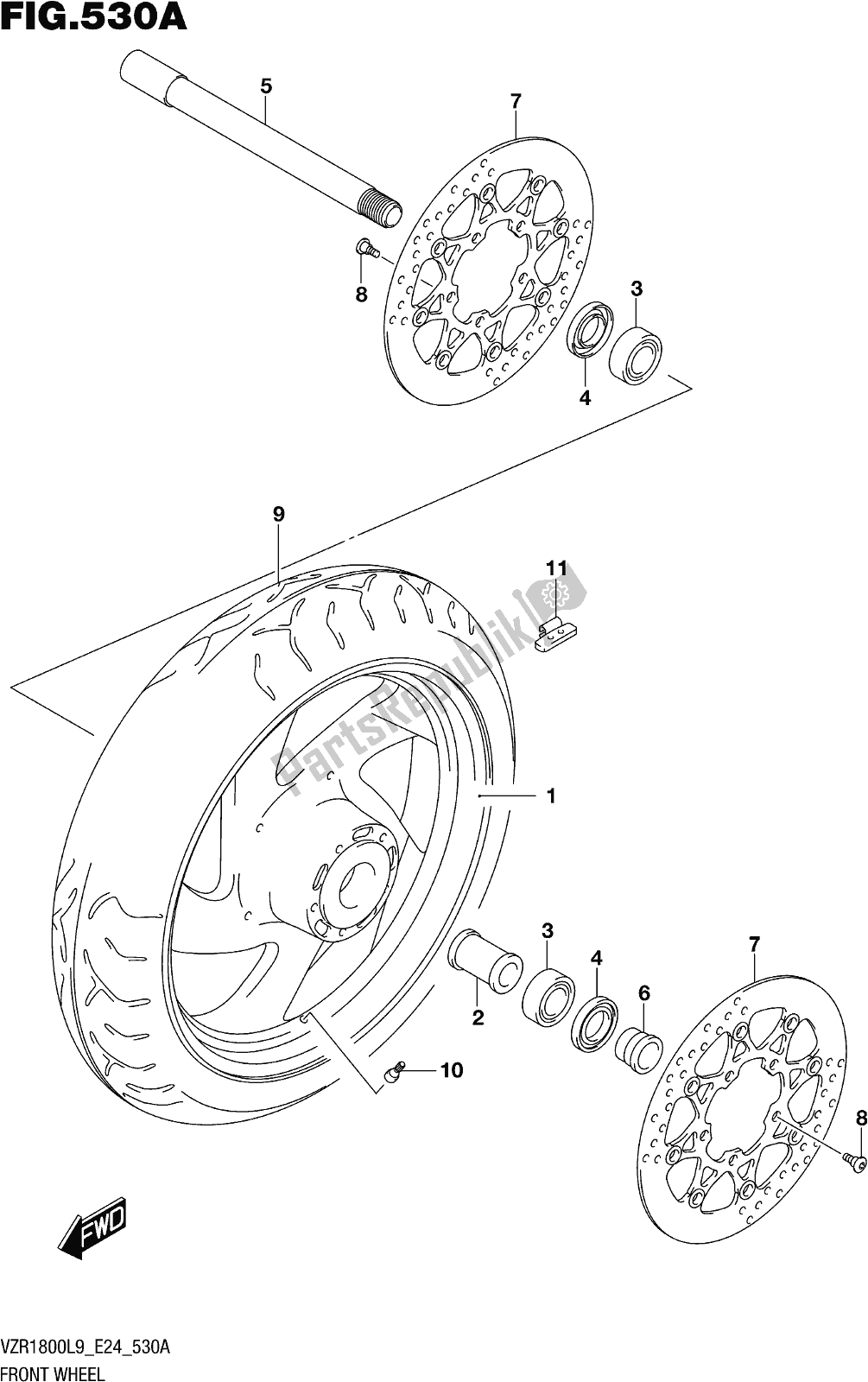 Todas las partes para Fig. 530a Front Wheel (vzr1800l9 E24) de Suzuki VZR 1800 2019