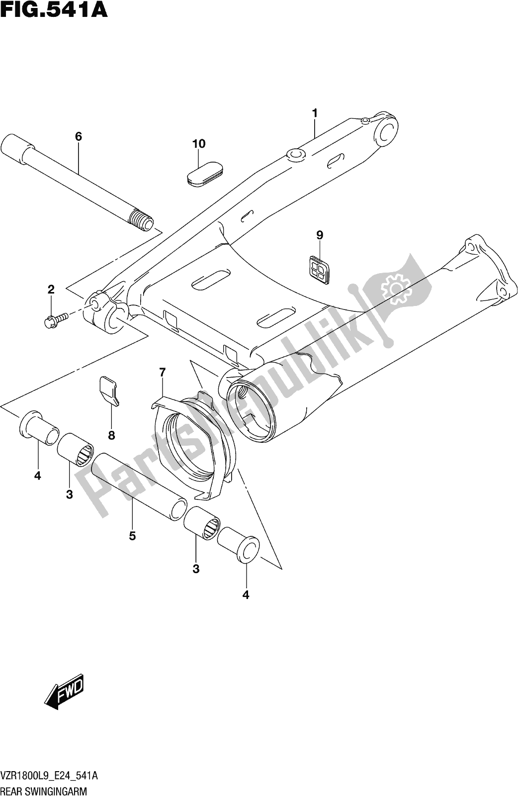 Wszystkie części do Fig. 541a Rear Swingingarm Suzuki VZR 1800 2019