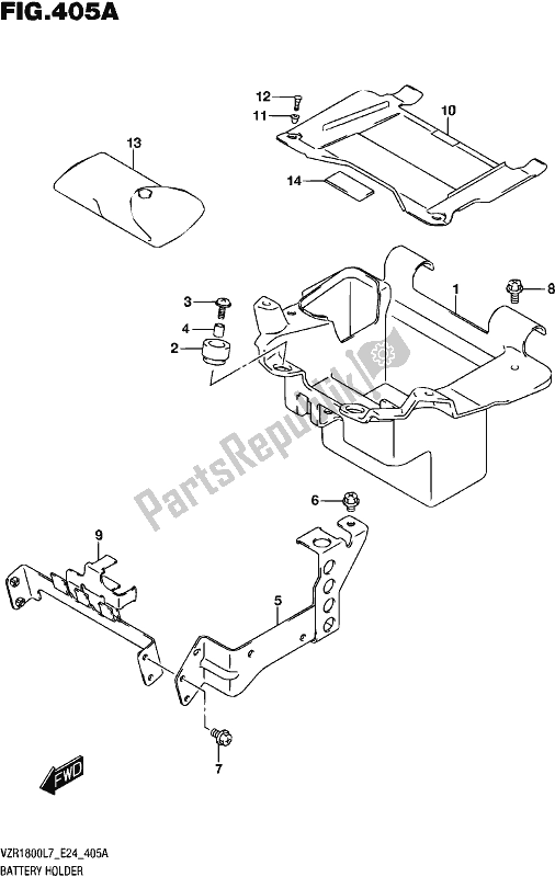 Wszystkie części do Uchwyt Baterii Suzuki VZR 1800 BZ 2017