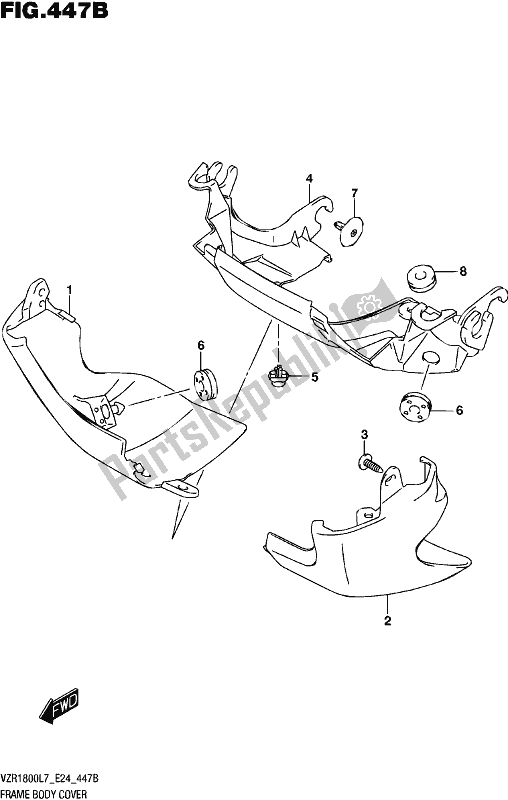 Todas las partes para Frame Body Cover (vzr1800bzl7 E24) de Suzuki VZR 1800 BZ 2017