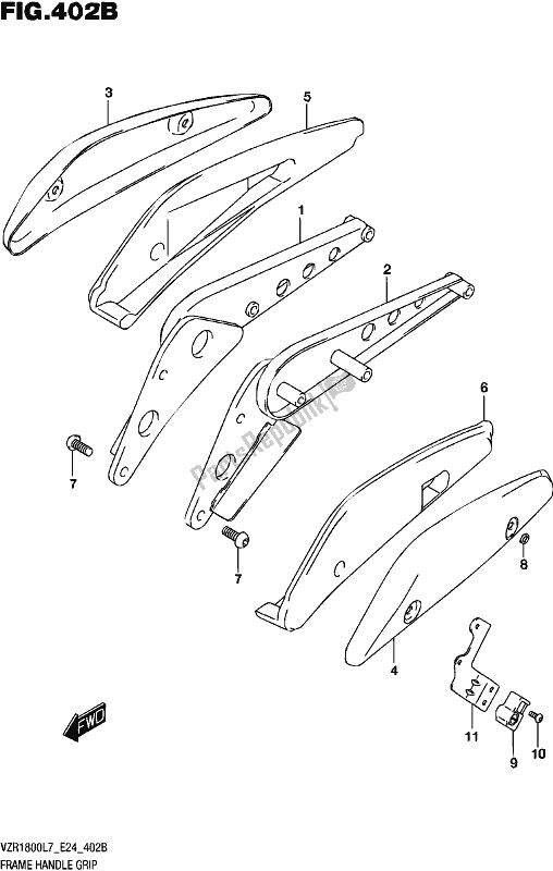 Alle onderdelen voor de Frame Handle Grip (vzr1800bzl7 E24) van de Suzuki VZR 1800 BZ 2017