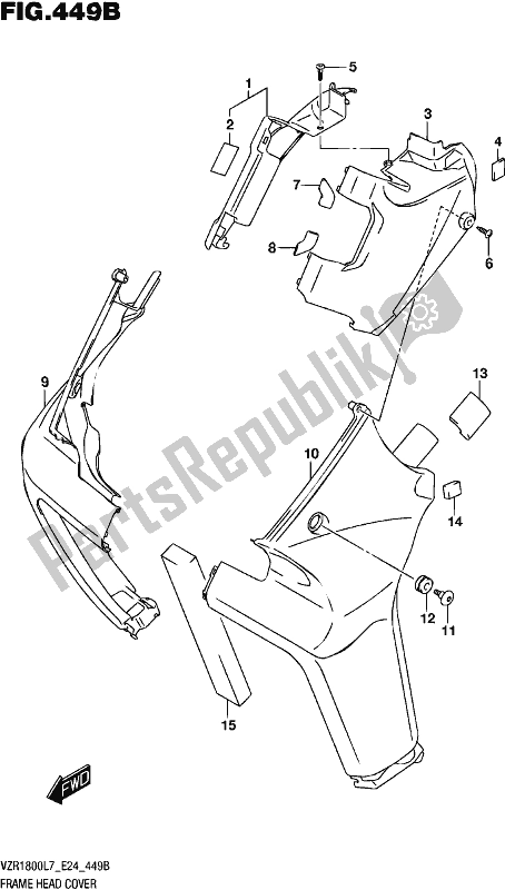 Alle onderdelen voor de Frame Head Cover (vzr1800bzl7 E24) van de Suzuki VZR 1800 BZ 2017