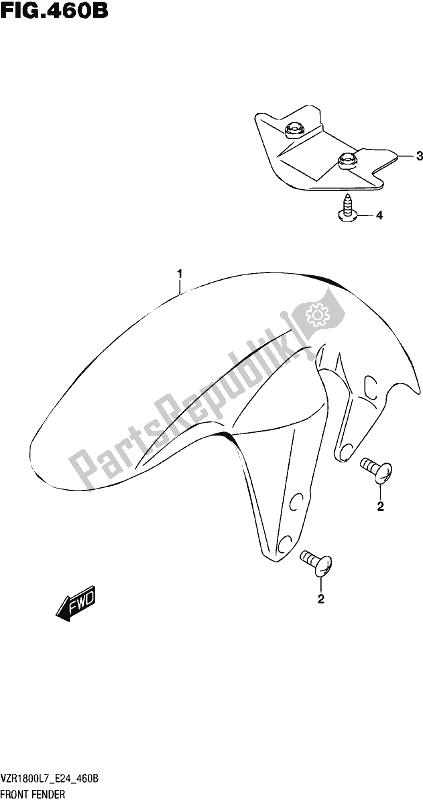 Todas as partes de Front Fender (for Pgz) (vzr1800bzl7 E24) do Suzuki VZR 1800 BZ 2017