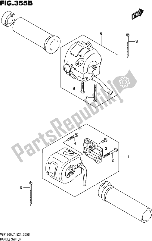 Todas as partes de Handle Switch (vzr1800bzl7 E24) do Suzuki VZR 1800 BZ 2017