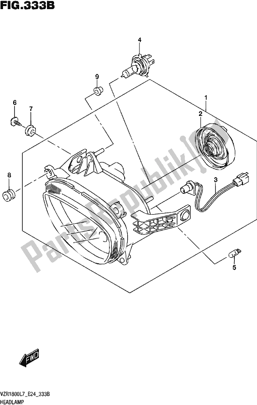 Wszystkie części do Headlamp (vzr1800bzl7 E24) Suzuki VZR 1800 BZ 2017