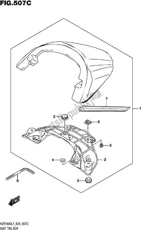 Wszystkie części do Seat Tail Box (for Bbd) (vzr1800bzl7 E24) Suzuki VZR 1800 BZ 2017