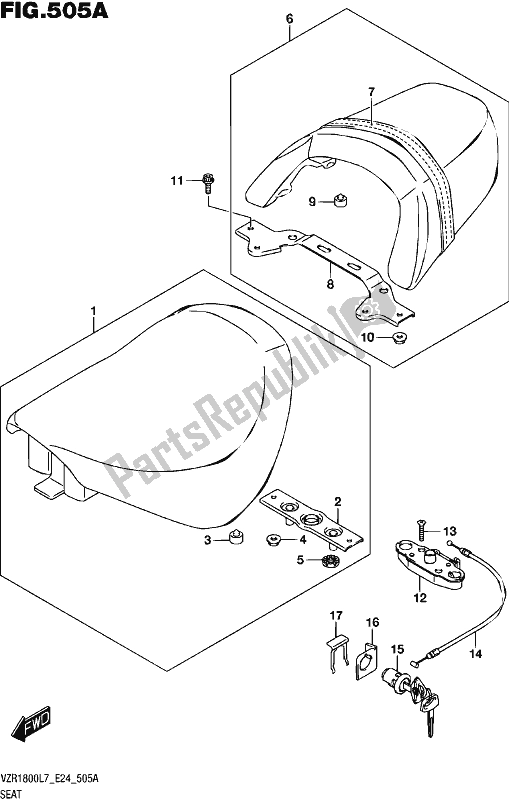 Todas las partes para Asiento de Suzuki VZR 1800 BZ 2017