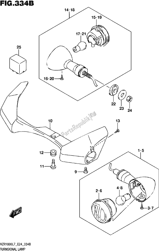 Wszystkie części do Turnsignal Lamp (vzr1800bzl7 E24) Suzuki VZR 1800 BZ 2017