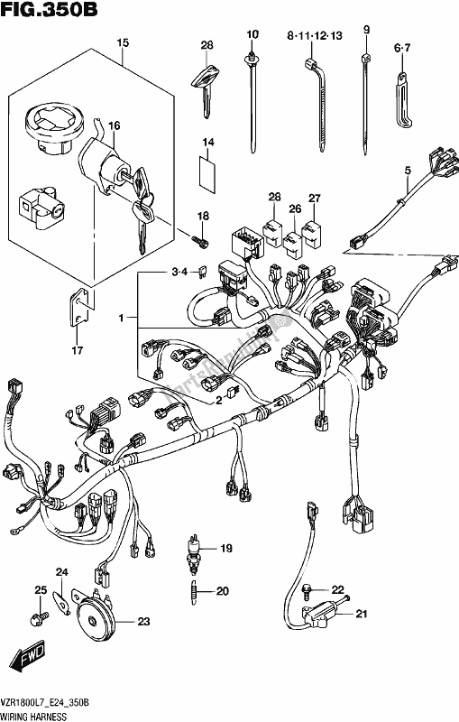 All parts for the Wiring Harness (vzr1800bzl7 E24) of the Suzuki VZR 1800 BZ 2017