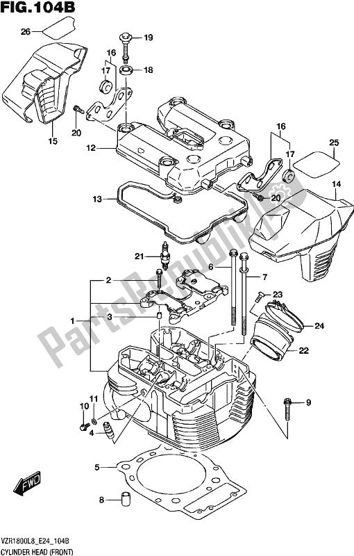 Tutte le parti per il Cylinder Head (front) (vzr1800bzl8 E24) del Suzuki VZR 1800 BZ 2018