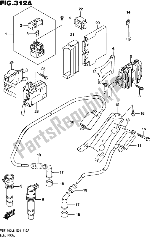 All parts for the Electrical of the Suzuki VZR 1800 BZ 2018