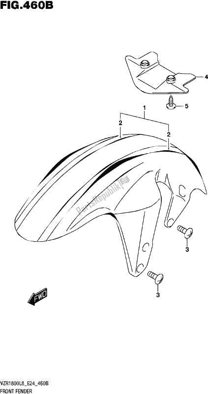 Tutte le parti per il Front Fender (vzr1800bzl8 E24) (jba) del Suzuki VZR 1800 BZ 2018