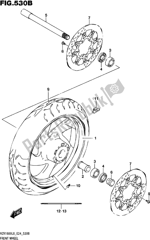 Tutte le parti per il Front Wheel (vzr1800bzl8 E24) del Suzuki VZR 1800 BZ 2018