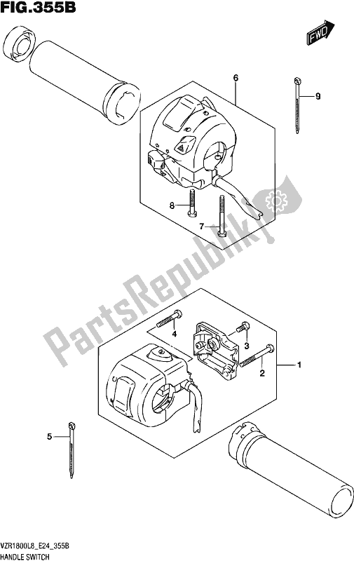 Tutte le parti per il Handle Switch (vzr1800bzl8 E24) del Suzuki VZR 1800 BZ 2018