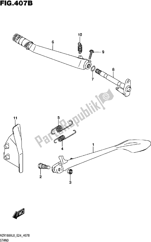 Tutte le parti per il Stand (vzr1800bzl8 E24) del Suzuki VZR 1800 BZ 2018