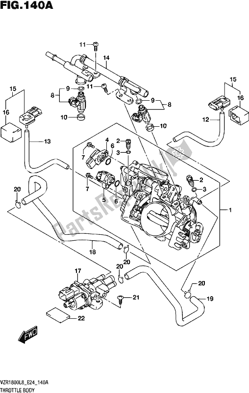 All parts for the Throttle Body of the Suzuki VZR 1800 BZ 2018