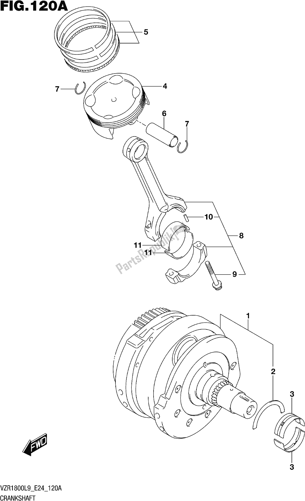 Toutes les pièces pour le Fig. 120a Crankshaft du Suzuki VZR 1800 BZ 2019