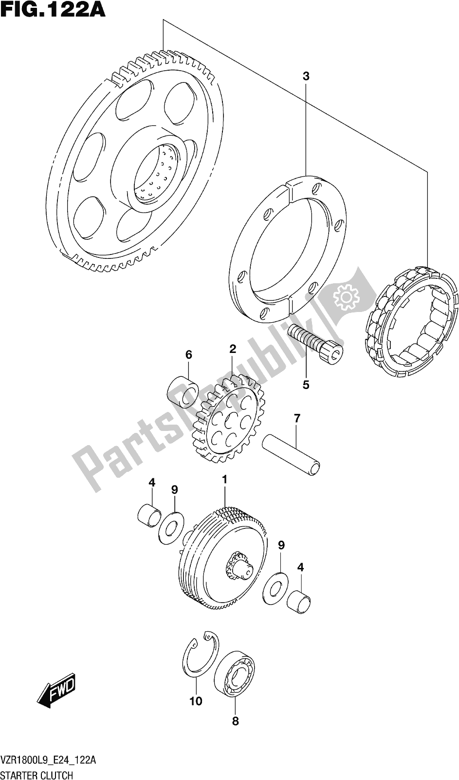 Wszystkie części do Fig. 122a Starter Clutch Suzuki VZR 1800 BZ 2019