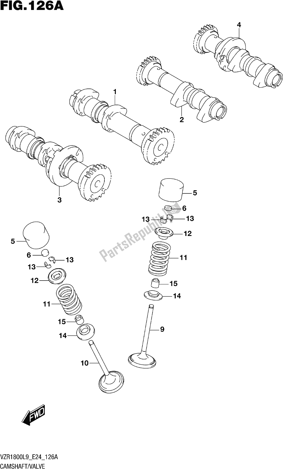 Toutes les pièces pour le Fig. 126a Camshaft/valve du Suzuki VZR 1800 BZ 2019