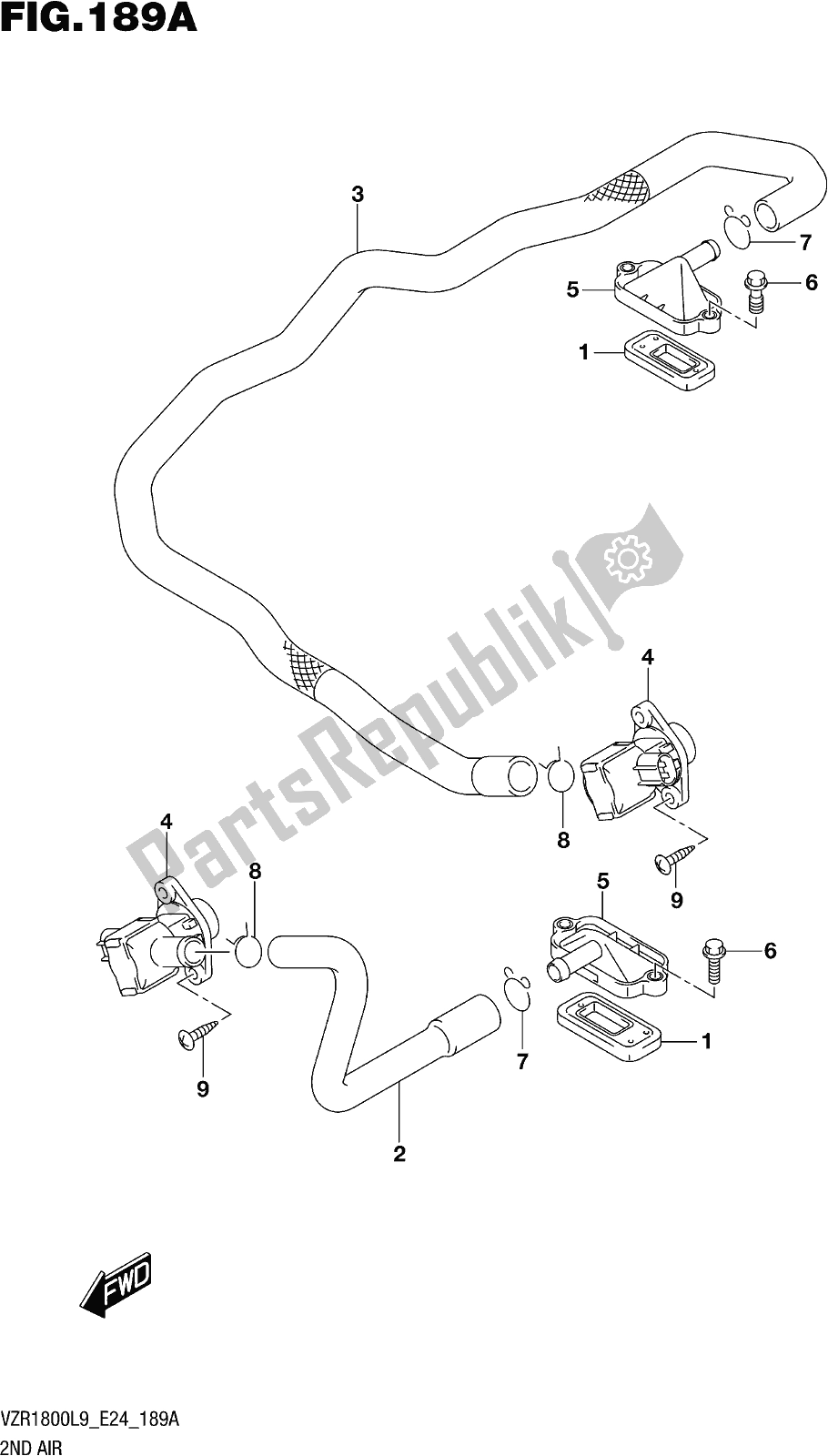 All parts for the Fig. 189a 2nd Air of the Suzuki VZR 1800 BZ 2019