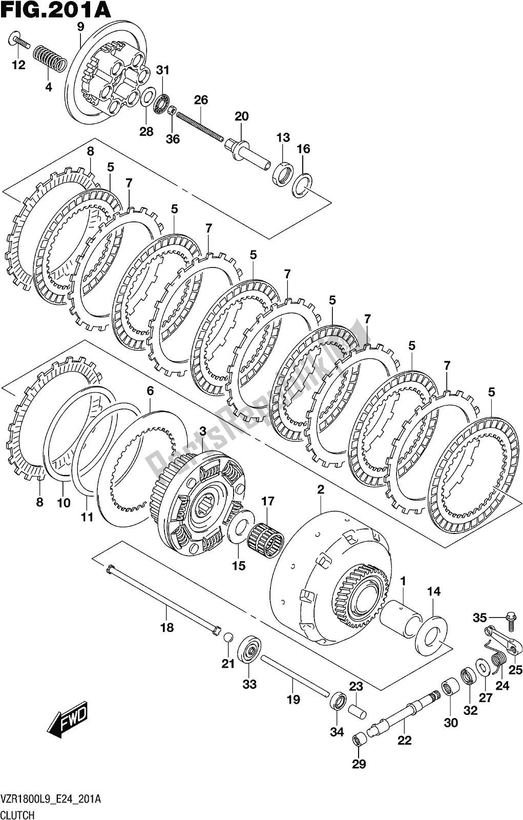 Toutes les pièces pour le Fig. 201a Clutch du Suzuki VZR 1800 BZ 2019