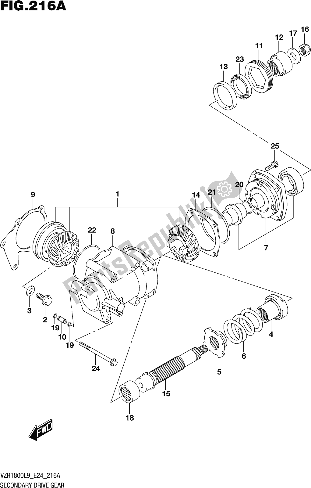 Wszystkie części do Fig. 216a Secondary Drive Gear Suzuki VZR 1800 BZ 2019