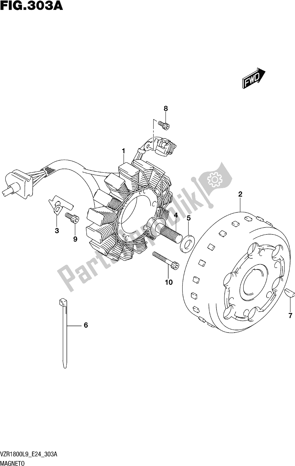 All parts for the Fig. 303a Magneto of the Suzuki VZR 1800 BZ 2019