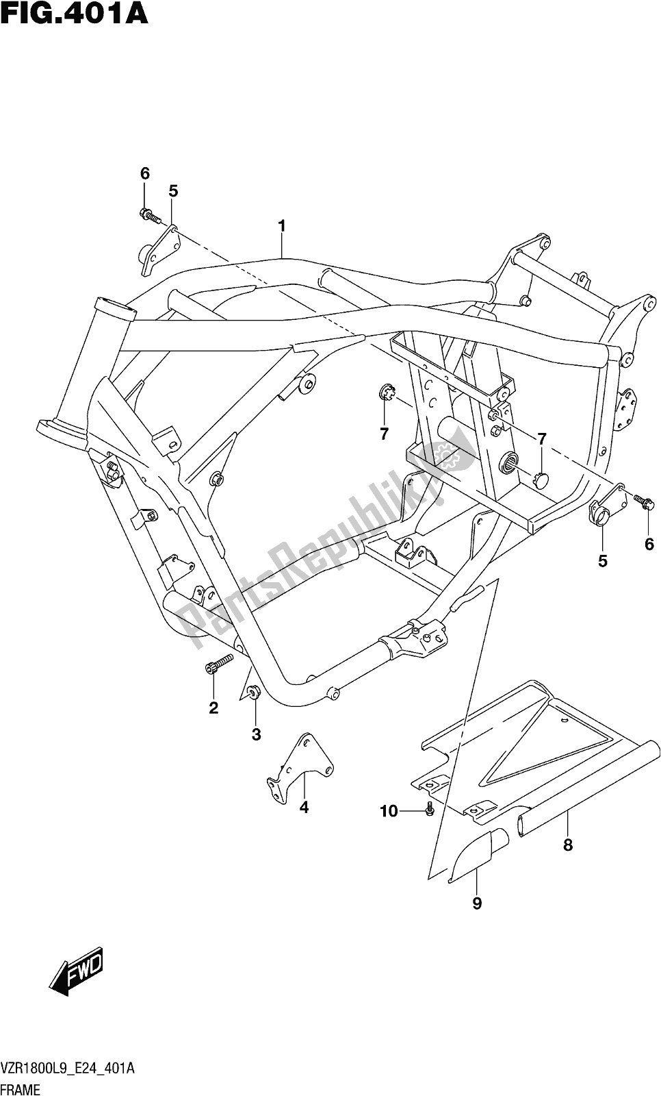 Todas las partes para Fig. 401a Frame de Suzuki VZR 1800 BZ 2019