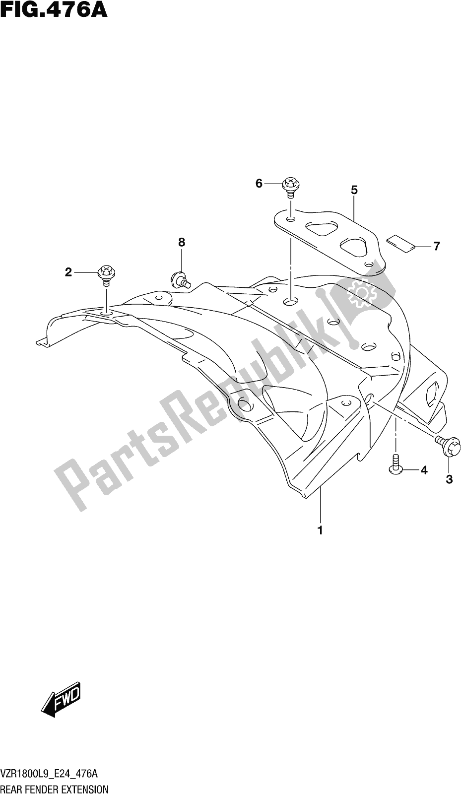 Wszystkie części do Fig. 476a Rear Fender Extension Suzuki VZR 1800 BZ 2019