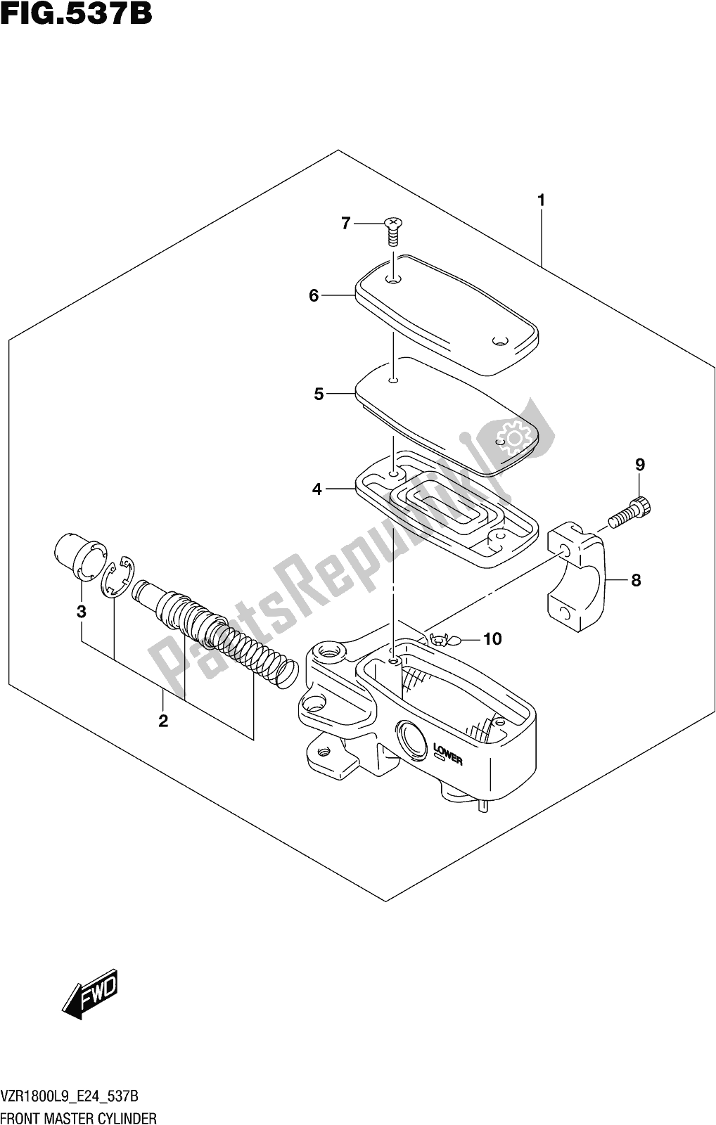 All parts for the Fig. 537b Front Master Cylinder (vzr1800bzl9 E24) of the Suzuki VZR 1800 BZ 2019