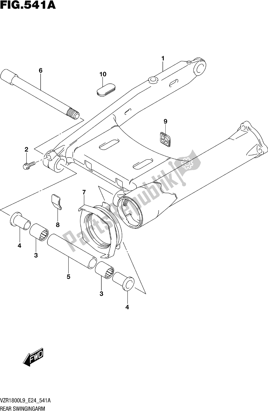 Toutes les pièces pour le Fig. 541a Rear Swingingarm du Suzuki VZR 1800 BZ 2019