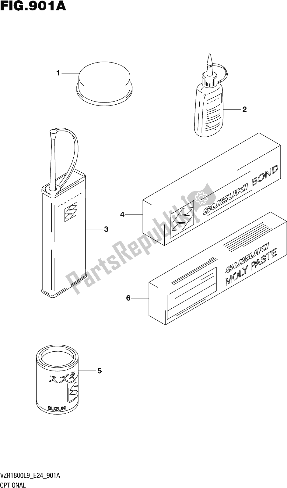 Toutes les pièces pour le Fig. 901a Optional du Suzuki VZR 1800 BZ 2019