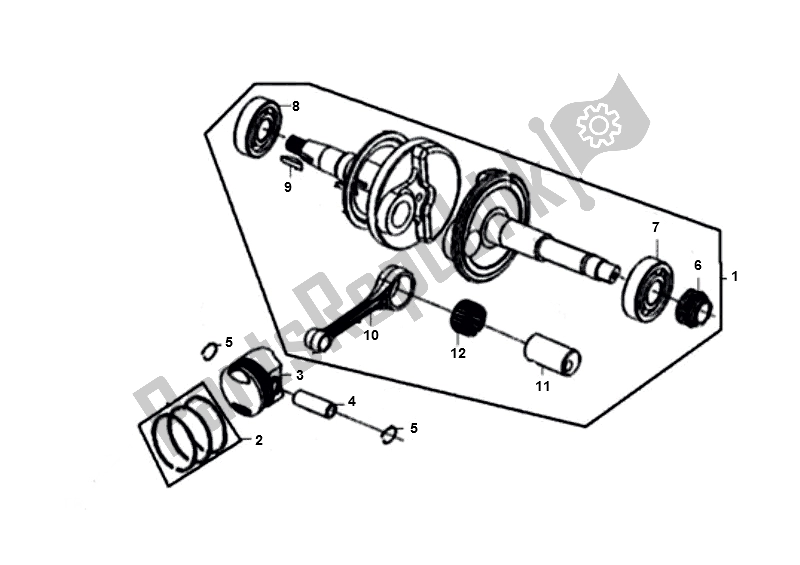 Todas as partes de Virabrequim do SYM Fiddle II NEW Engine 50 2000 - 2010