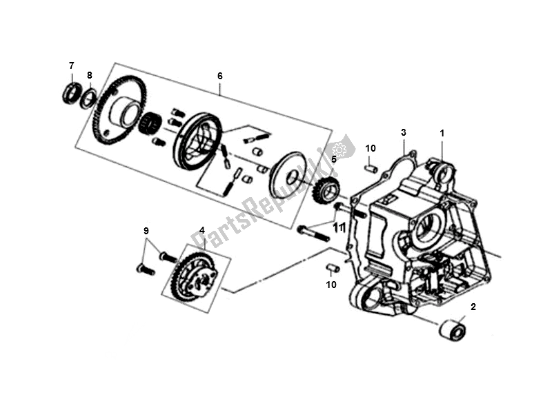 All parts for the Oil Pump of the SYM JET 4 50 SYM 2000 - 2010