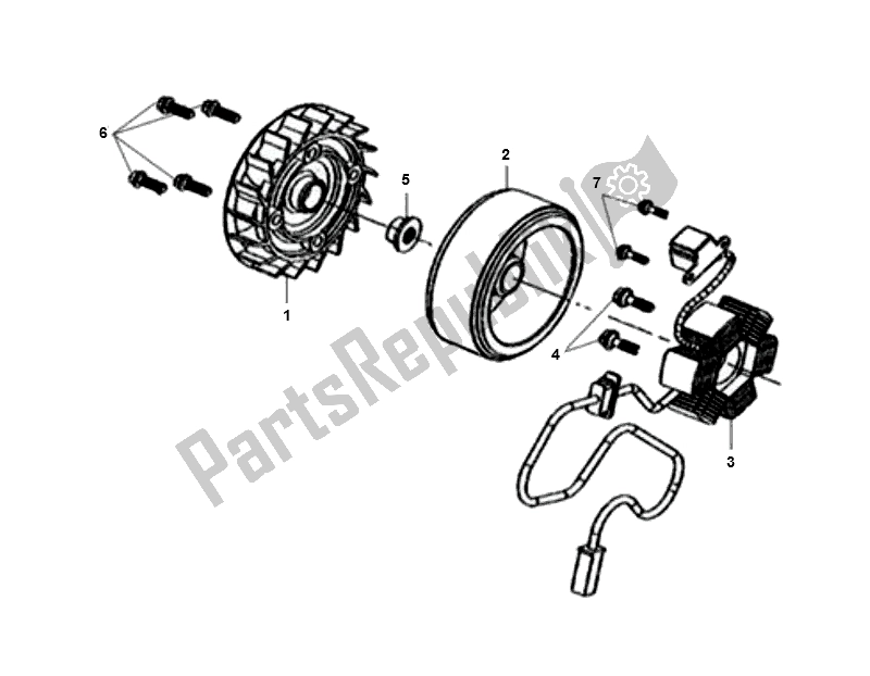 All parts for the Ontsteking - Koelvin of the SYM JET 4 50 SYM 2000 - 2010