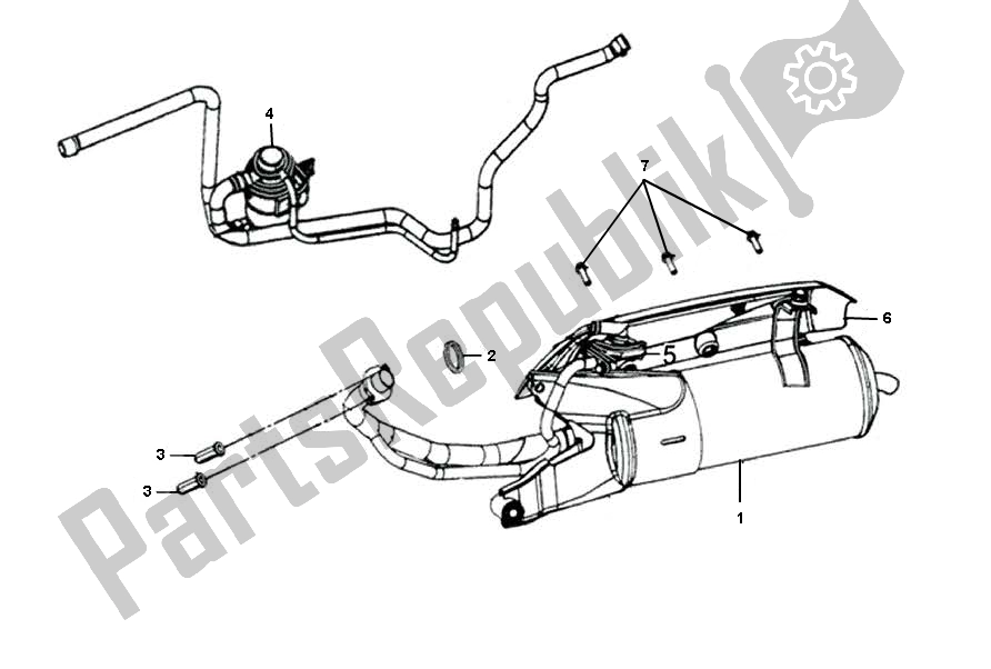 All parts for the Exhaust of the SYM JET 4 50 SYM 2000 - 2010