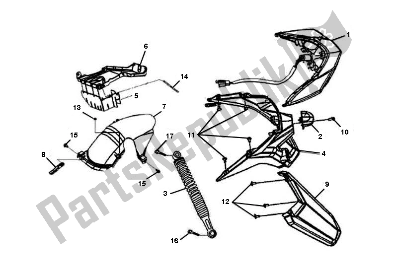 All parts for the Taillight of the SYM JET 4 50 SYM 2000 - 2010