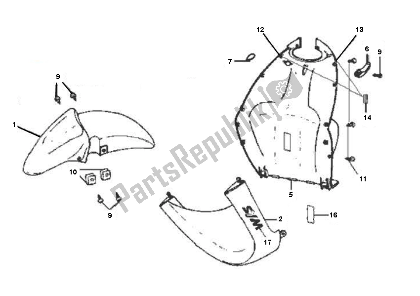 All parts for the Fender of the SYM JET Euro X SYM 50 2000 - 2010