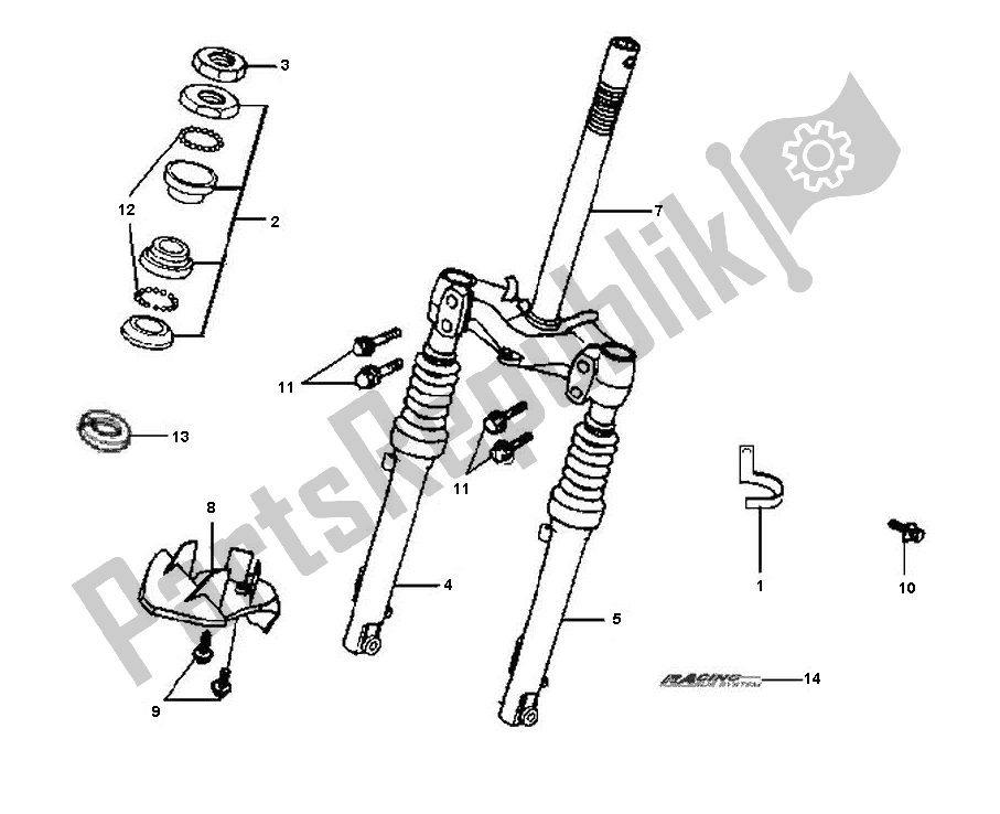 Tutte le parti per il Forcella Anteriore del SYM JET Euro X SYM 50 2000 - 2010