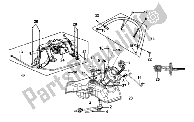 Tutte le parti per il Serbatoio Di Carburante del SYM MIO SYM 50 2000 - 2010