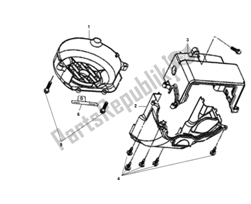 All parts for the Koelkap of the SYM Orbit II 50 AE 05W1 6 K9 L5 2000 - 2010