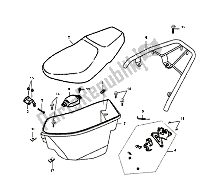 Todas las partes para Helmbak de SYM Orbit II 50 AE 05W1 6 K9 L5 2000 - 2010