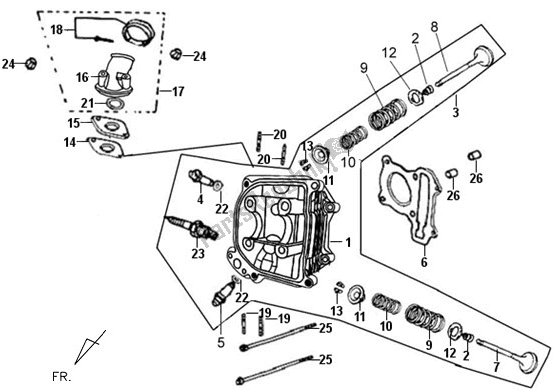 Tutte le parti per il E03 - Cylinder Head O Hold del SYM AV 12 W-8 128 0