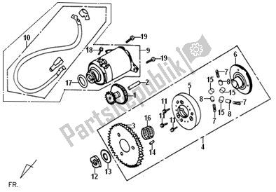 Tutte le parti per il E10 - Starter Motor O Clutch Outer del SYM AV 12 W-8 128 0