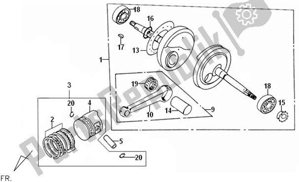 Tutte le parti per il E16 - Crank Shaft Piston del SYM AV 12 W-8 128 0