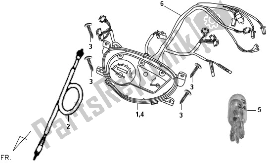 Tutte le parti per il F02 - Speed Meter del SYM AV 12 W-8 128 0