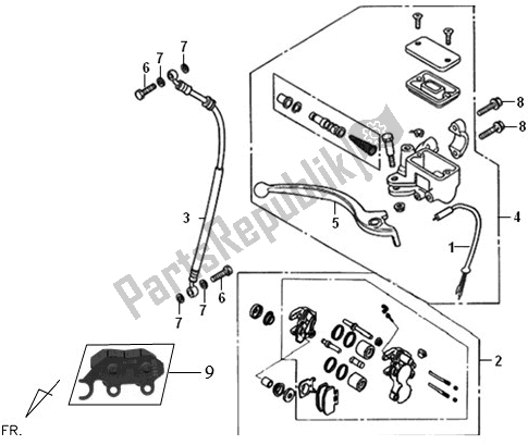 Tutte le parti per il F04 - Front Brake Master Cylinder del SYM AV 12 W-8 128 0