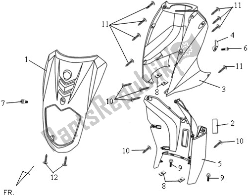 Tutte le parti per il F06 - Front Cover O Front Inner Box del SYM AV 12 W-8 128 0