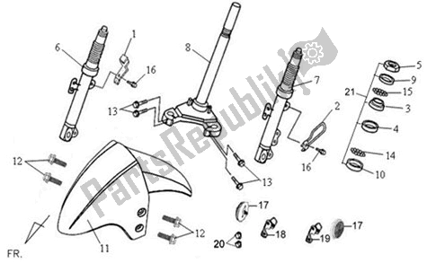 Tutte le parti per il F09 - Steering Stem O Front Cushion del SYM AV 12 W-8 128 0