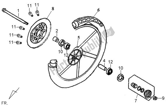 Tutte le parti per il F10 - Front Wheel del SYM AV 12 W-8 128 0